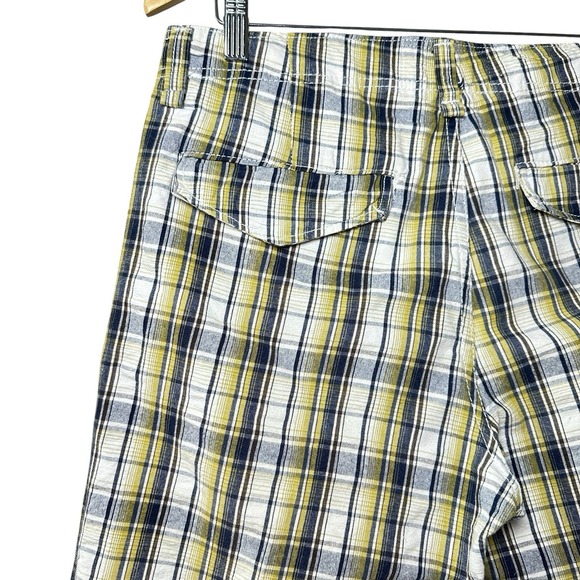 Levi's 706L Yellow Blue Madras Plaid Shorts Men's 32 Preppy Cotton Summer - Picture 6 of 14